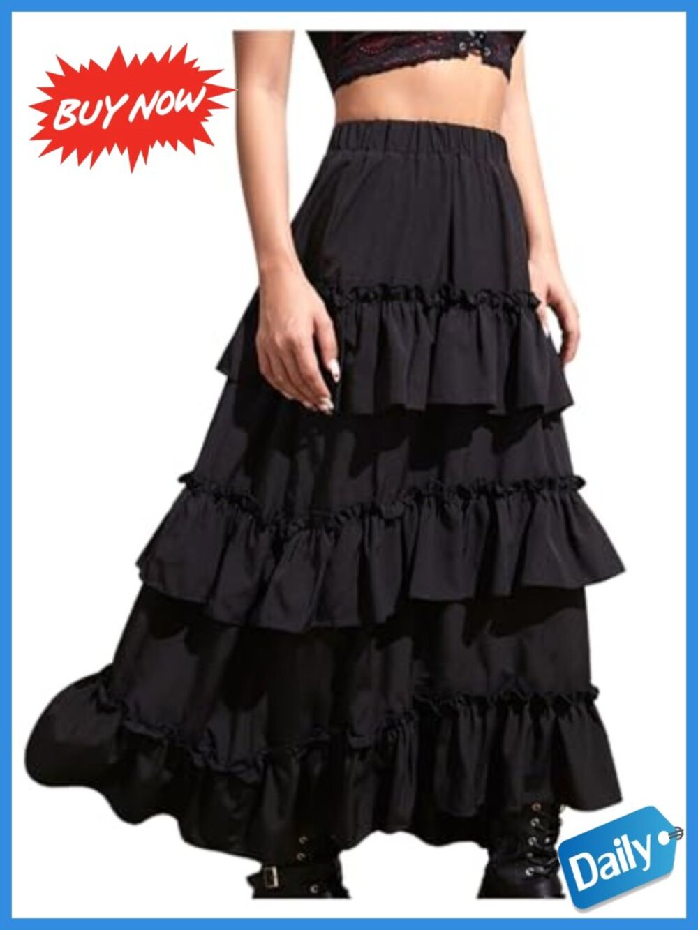 Verdusa Renaissance Ruffle Tiered Layered Maxi Skirt Y2K Fairy Flowy